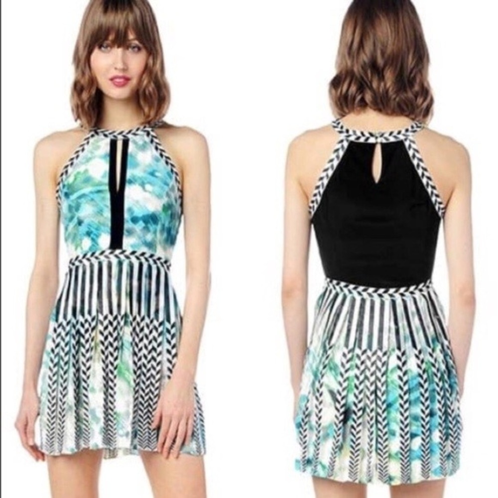 Parker Silk Selita Pleated Multicolor Dress